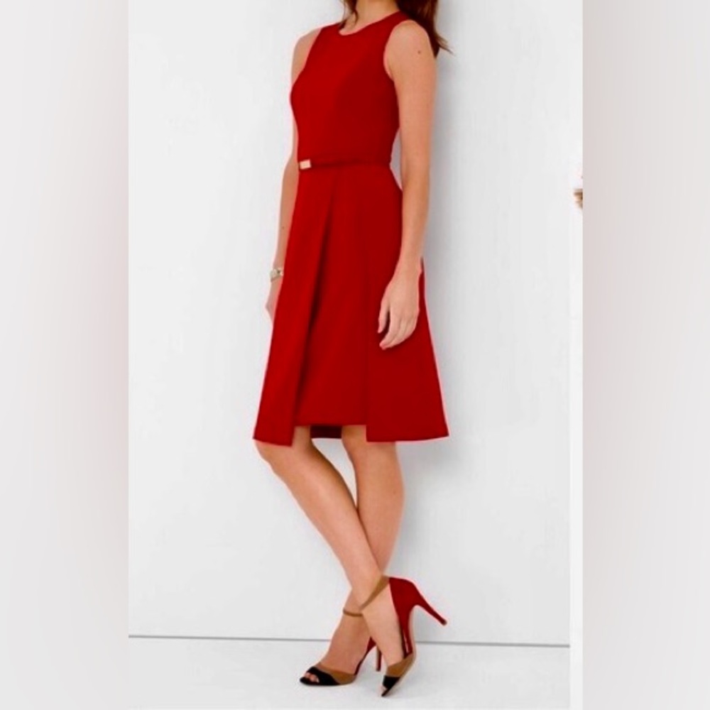 White House Black Market Red Midi Dress
